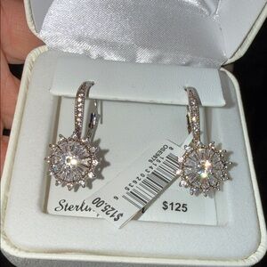 Elegant Sterling Silver Crystal Earrings